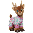 Santa's Reindeer Stuffed Animal Pink Pajamas Gift Set 