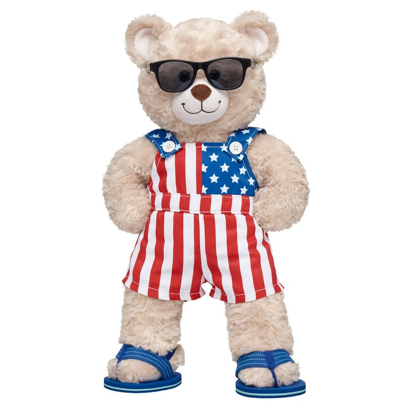 Happy Hugs Teddy Bear USA Overalls Gift Set - Build-A-Bear Workshop&reg;