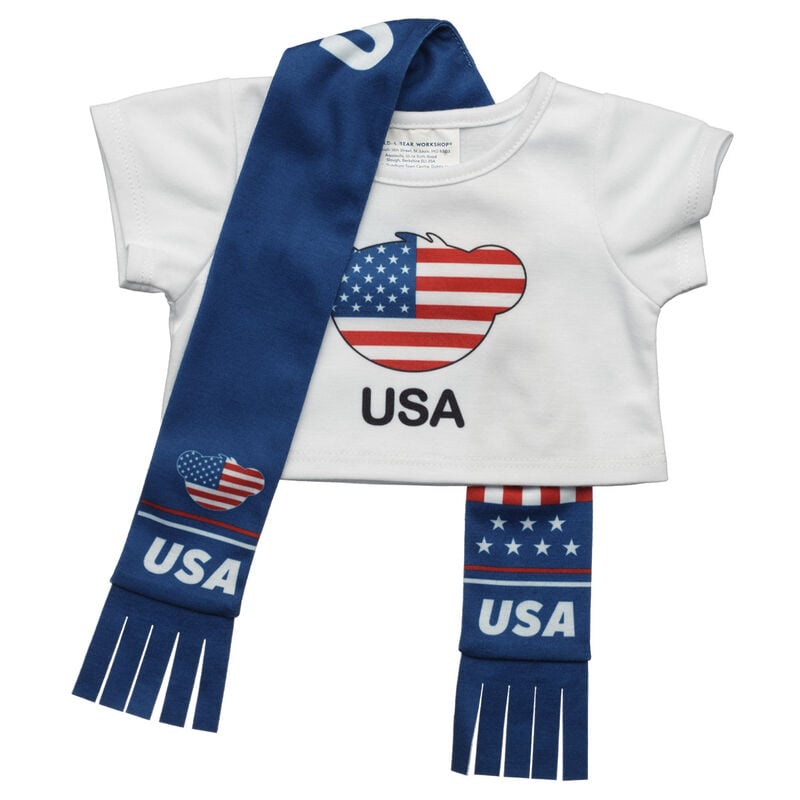 USA Scarf and T-Shirt Set by Build-A-Bear