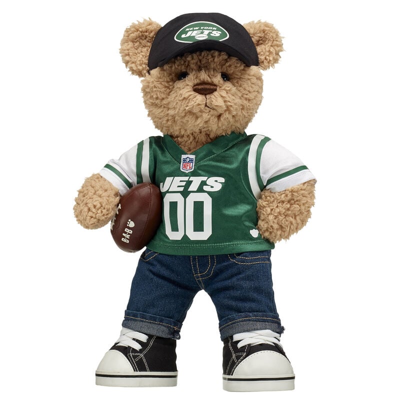 Timeless Teddy Bear with New York Jets Jersey, Hat, and Football - Build-A-Bear Workshop&reg;