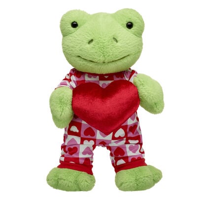 Spring Green Frog Stuffed Animal Red Heart Gift Set