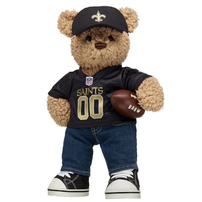 Timeless Teddy Bear with New Orleans Saints Jersey, Fan Hat, and Football - Build-A-Bear Workshop&reg;