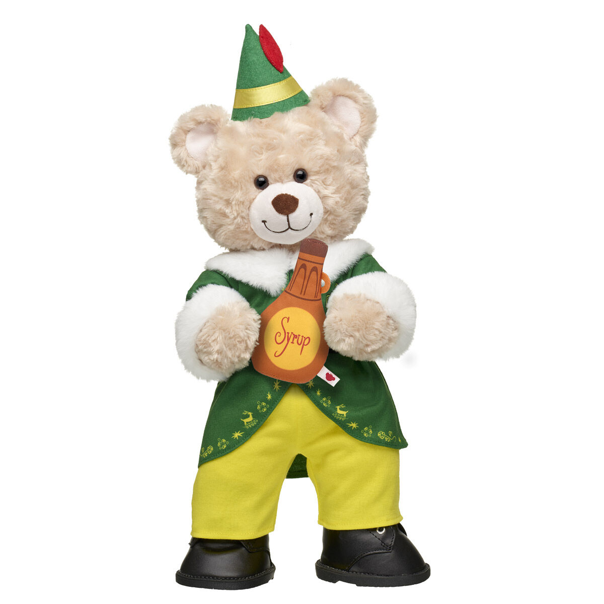 Buddy the Elf Happy Hugs Teddy Bear Syrup Set Build A Bear