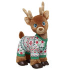 Santa's Reindeer Stuffed Animal Green Pajamas Gift Set 