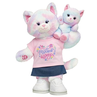 Pastel Swirl Kitty Stuffed Animal & Build-A-Bear Mini Beans® Mother's Day Gift Set