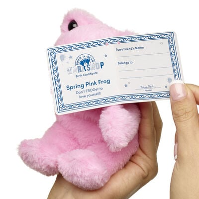 Build-A-Bear Mini Beans&reg; Spring Pink Frog Stuffed Animal