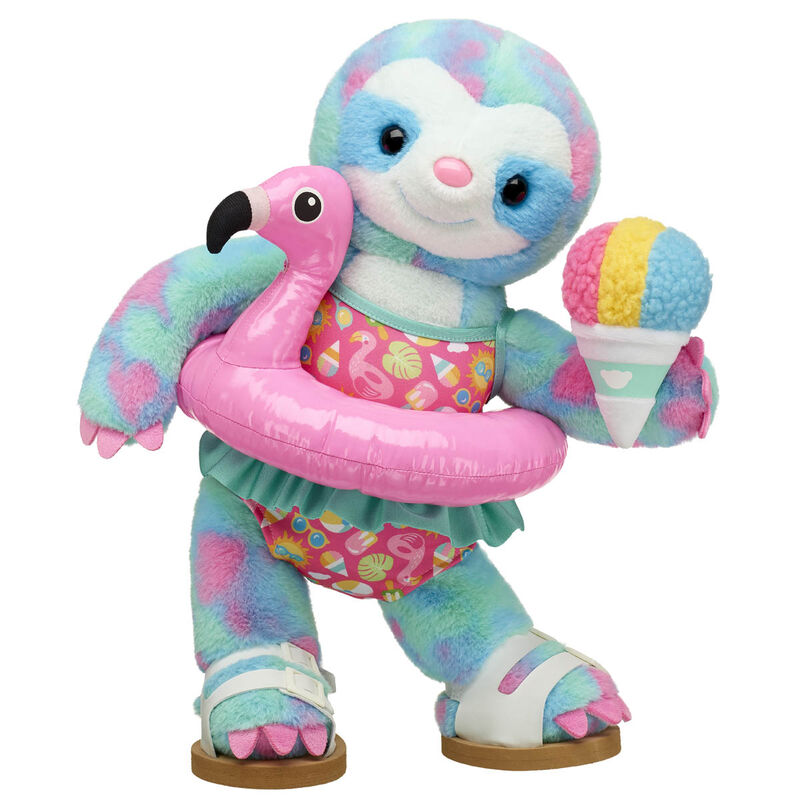 Summer Waves Sloth Stuffed Animal Flamingo Floatie Gift Set - Build-A-Bear Workshop®