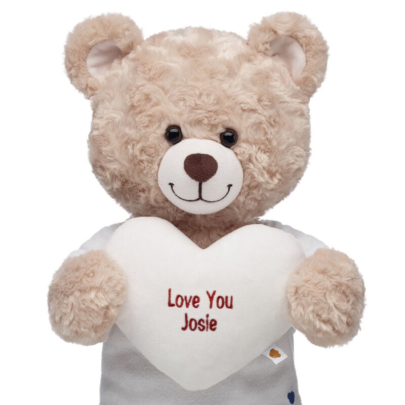 Online Exclusive Embroidered Gifting White Heart Wristie plush by Build-A-Bear