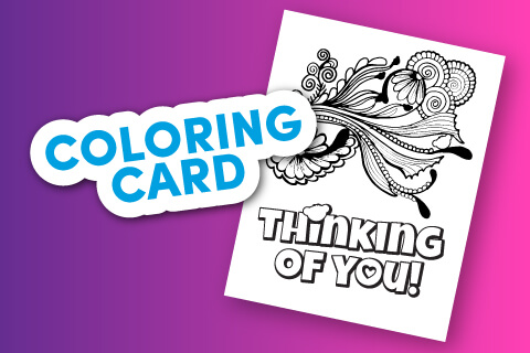 Thinking Of You Card with abstract shape