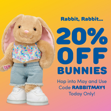 TODAY ONLY: Hop into May with 20% Off Bunnies Online!