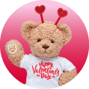 Valentine bear with heart headband