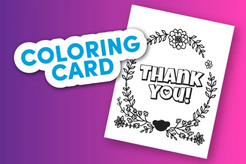 Thank you coloring card sheet