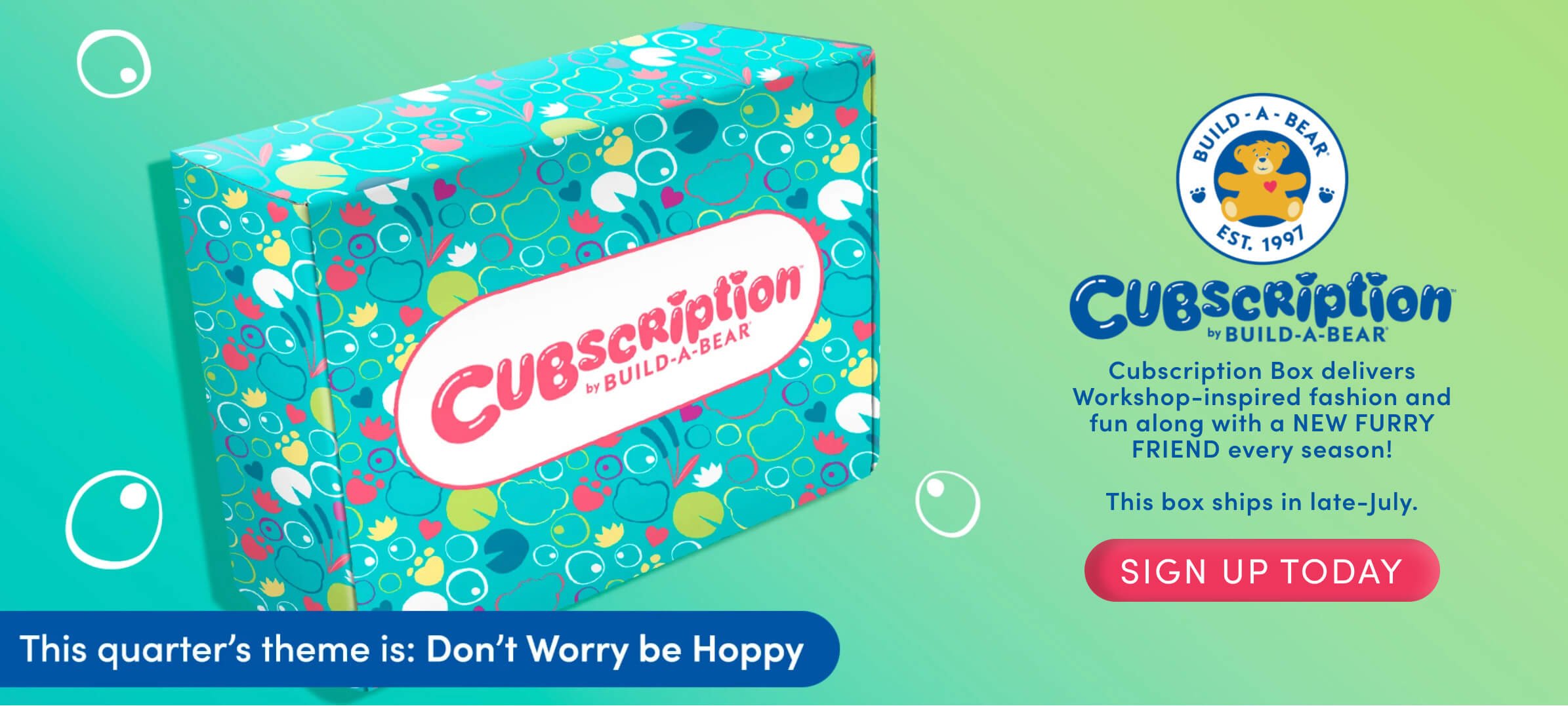 Cubscription by Build-A-Bear - Cubscriptionbox delivers Workshop inspired fashion and fun along with a NEW FURRY FRIEND every season. Sign up today.