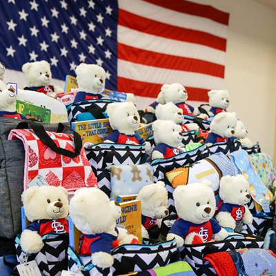Bears next to American Flag Bears next to American Flag