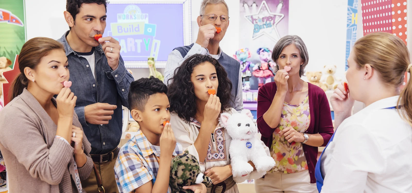 Guests experiencing the Build-A-Bear Heart Ceremony