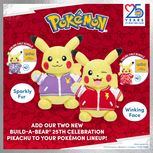 Pikachu - Pokemon - Build-A-Bear 25th Anniversary Collection
