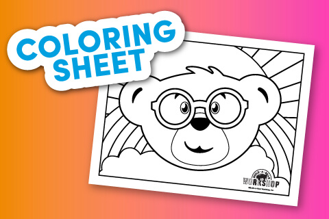 Bear head coloring sheet