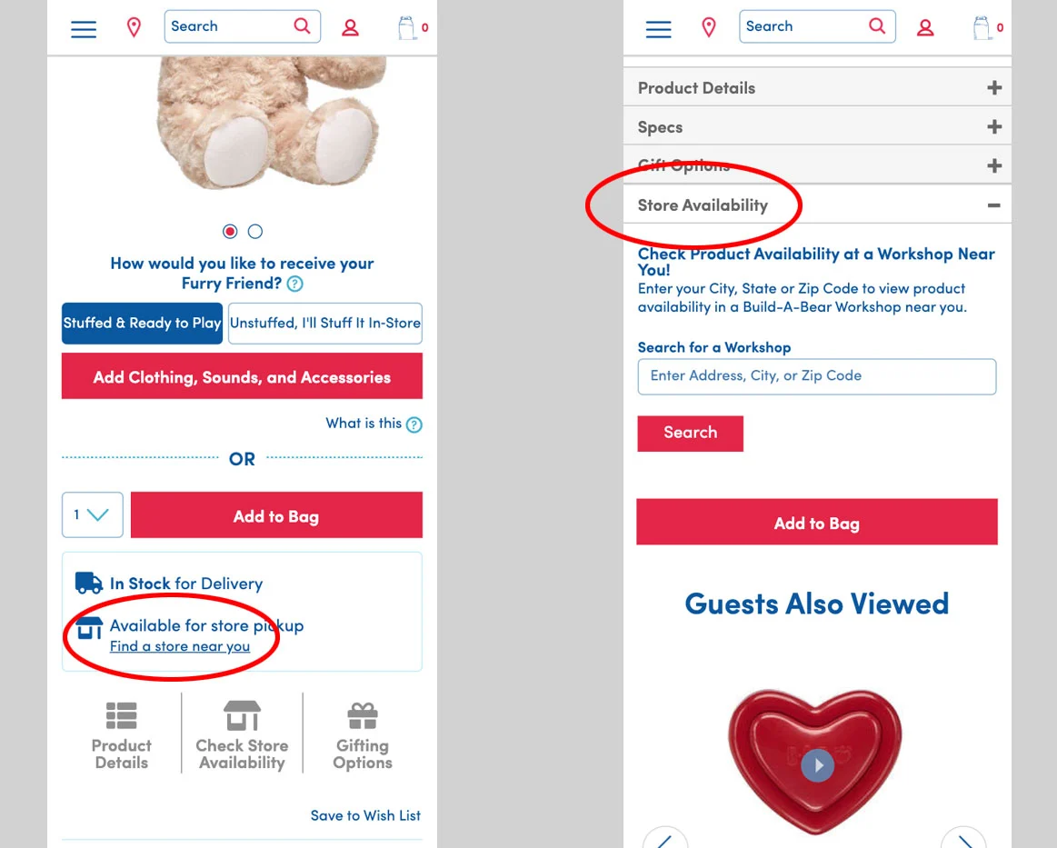 BOPIS - Product Page