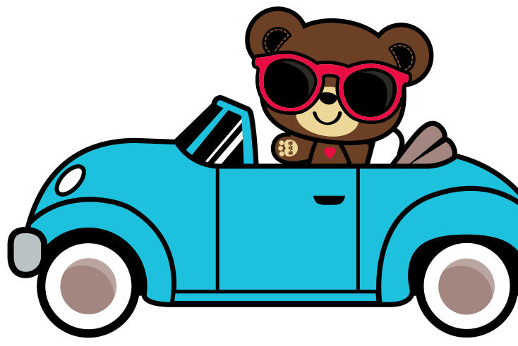Bearamy in his car