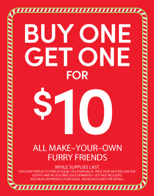 Build-A-Bear Workshop - Buy One, Get One $10