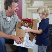 Father and son opening cub condo