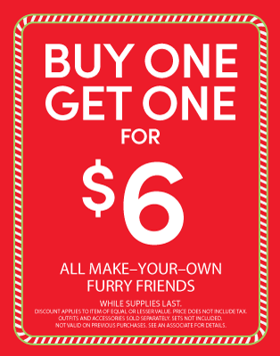 Build-A-Bear Workshop - Buy One, Get One $6