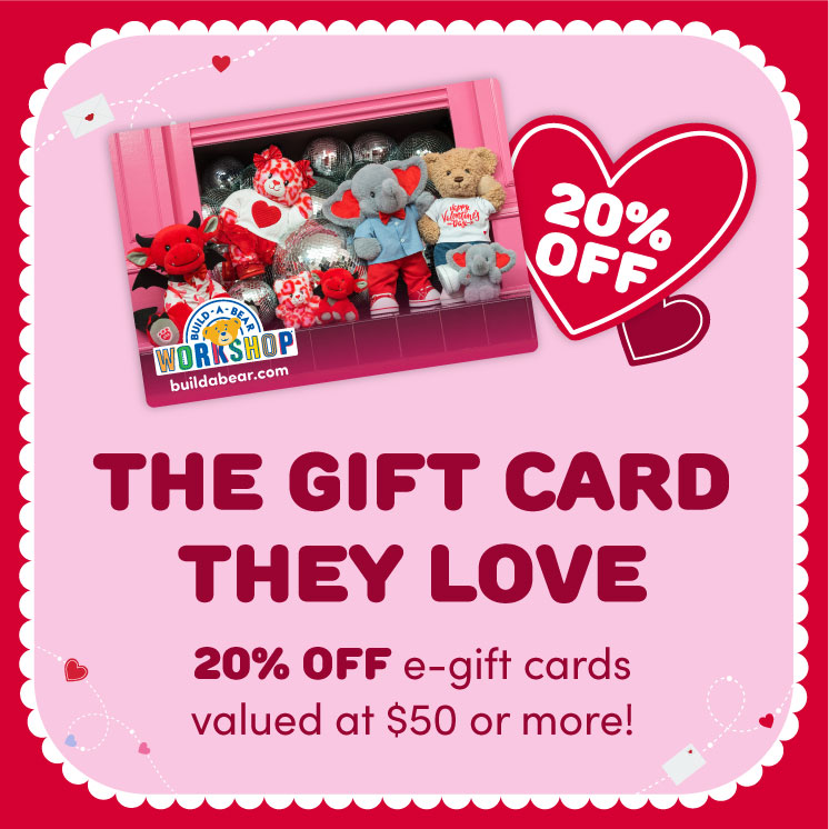 20% Off E-Gift Cards Valued $50 or More!