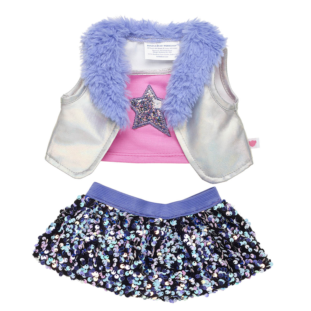 Honey Girls Sequin Skirt Set for Stuffed Animals | Build-A-Bear® display picture 1