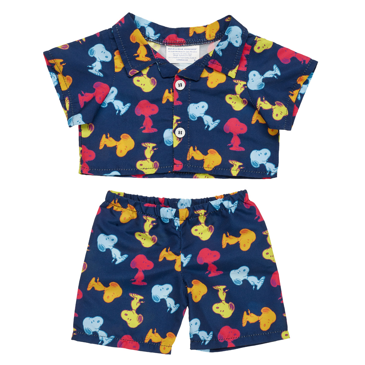 【PEANUTS】【Sleep】SNOOPY×BEAR 総柄2点セットシングル Peanuts® Snoopy Pajama Set for Plush Toys | Build-A-Bear®