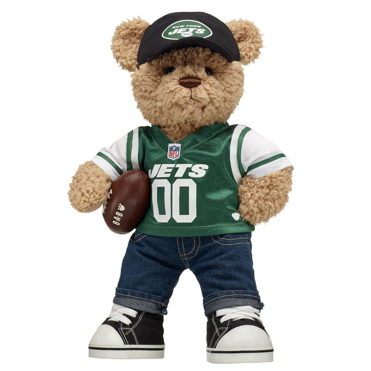 New York Jets Timeless Teddy Bear Football Gift Set