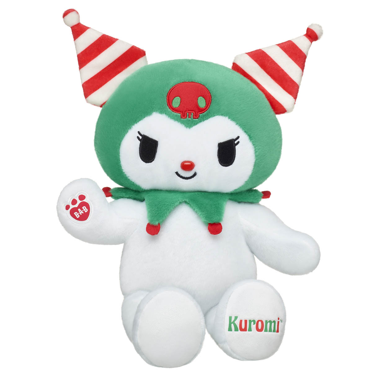 クロミぬいぐるみ ビルドアベア クリスマスドレス ハローキティ友達 Kuromi Hello Kitty® and Friends Candy Cane Kuromi™ Plush | Build-A-Bear®