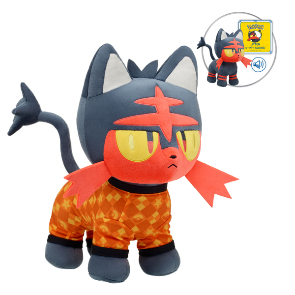 Build-A-Bear Pokmon Litten Plush Bundle Stuffed Animal in Orange|Gray