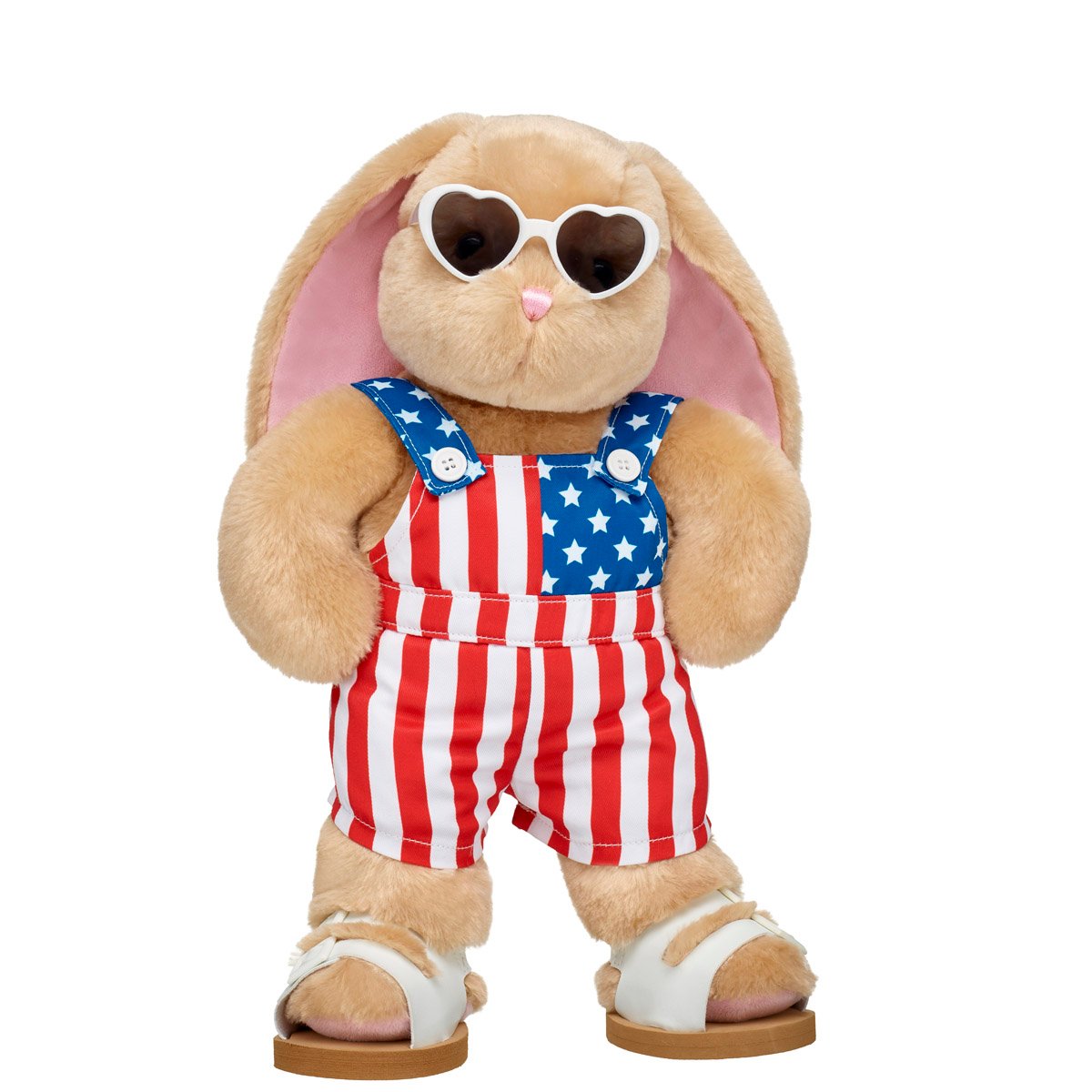 BUILD A BEAR ビルドアベア　バニー（服付き） USA Bunny Plush with Overalls Gift Set | Build-A-Bear®
