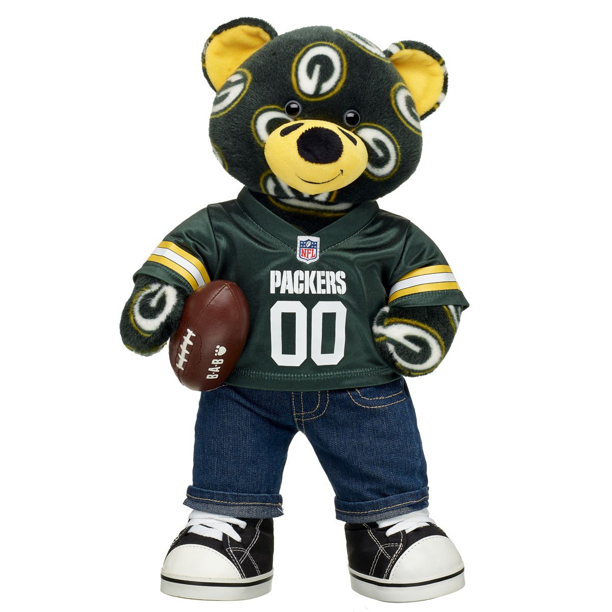 ビルドアベア NFL パッカーズ テディベア ぬいぐるみ フル装備 公式品 Football Bear Green Bay Packers Gift Set | Build-A-Bear®