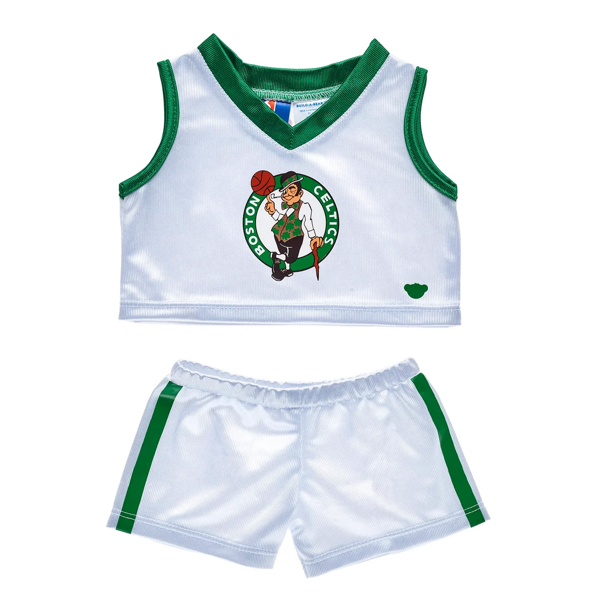 Build-A-Bear Boston Celtics Uniform Stuffed Animal Character Costume 2 Pc. in White